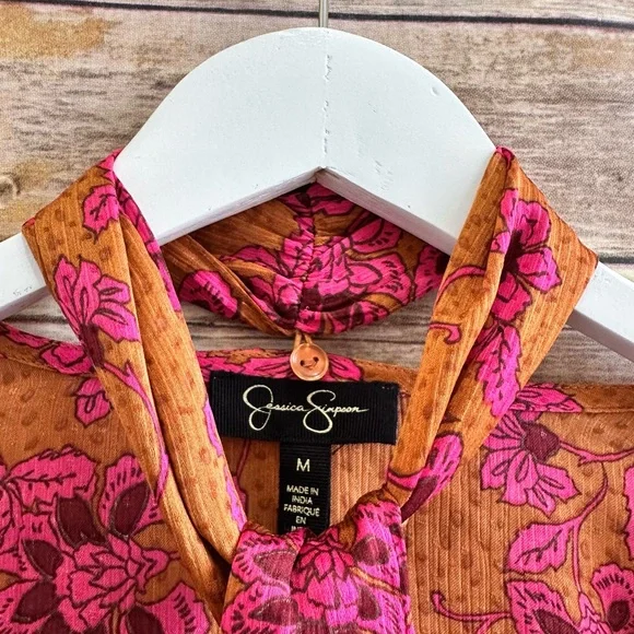 Jessica Simpson Blouse Women’s Size Medium Floral Marisol Long Sleeve NWT - Picture 4 of 6